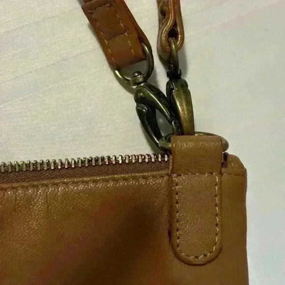 Lucky Brand Festival Fringe Leather Bag Purse Toffee Caramel - Picture 7 of 8